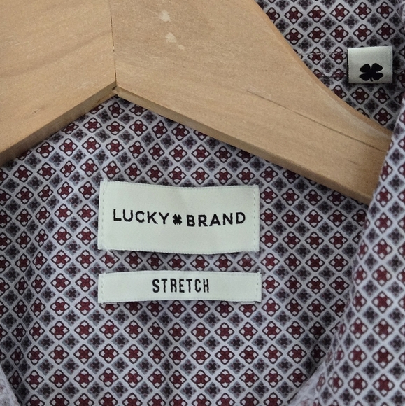 Lucky Brand Men's Large Classic Stretch Patterned Shirt - Picture 5 of 12